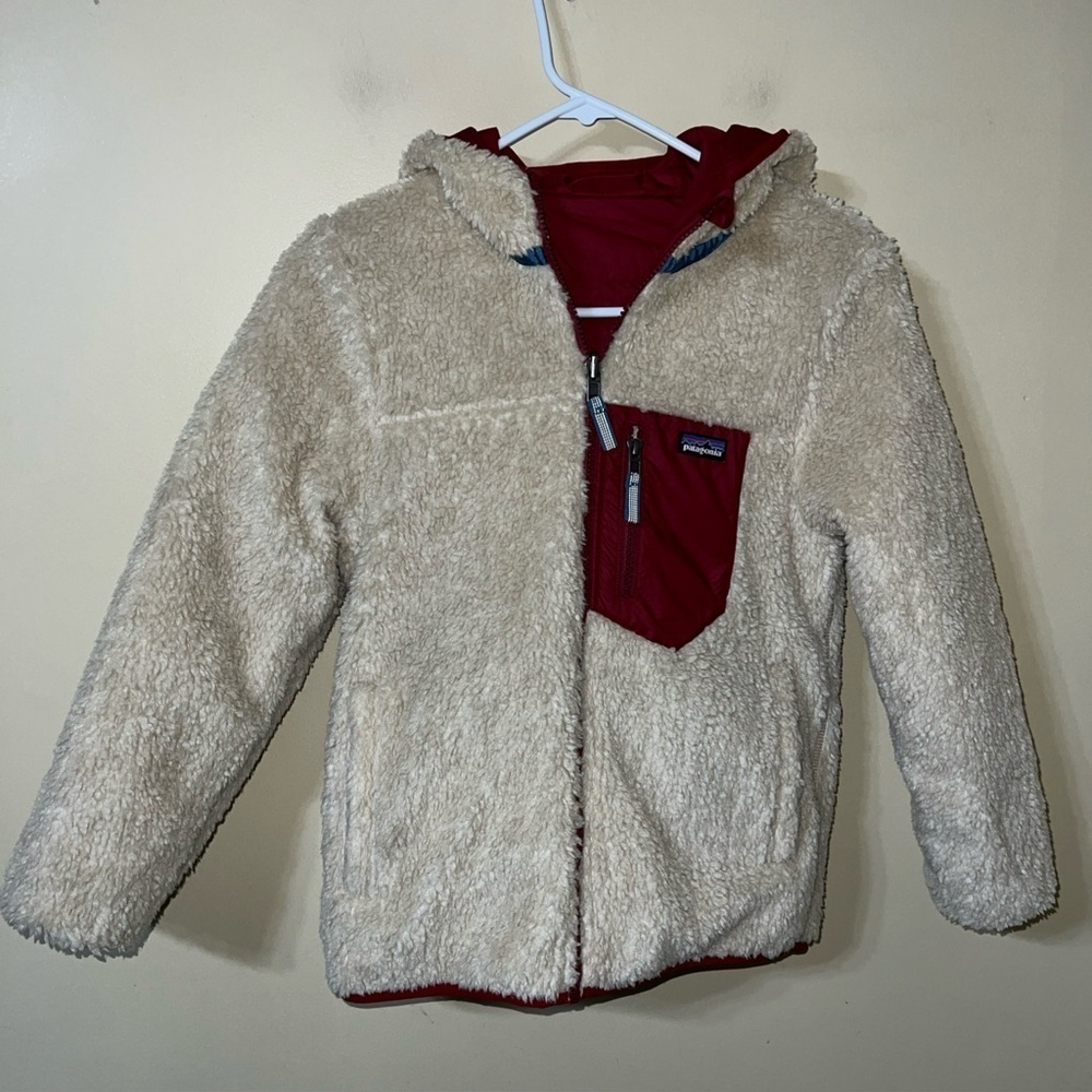 Patagonia Youth Ready Freddy Jacket Reversible Red Fleece - Picture 5 of 7